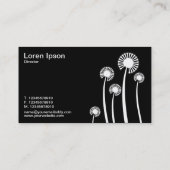 Carte De Visite Horloges DandyLion - Blanc sur Noir (Dos)