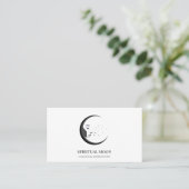 Carte De Visite Horoscope Lunaire Spirituel Céleste Noir Blanc (Debout devant)