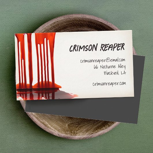 Carte De Visite Horreur des gouttes de sang