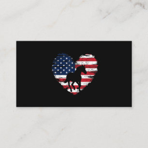 Carte De Visite Horse American Flag Heart USA Patriotic Pride