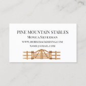 Carte De Visite Horse Aquarelle Écurie Écurie Ouest (Dos)