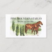 Carte De Visite Horse Aquarelle Écurie Écurie Ouest (Devant)