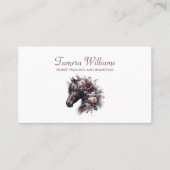 Carte De Visite Horse Boarding Training Service équestre Floral (Devant)