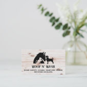 Carte De Visite Horse Dog Cat | Wood Grain (Debout devant)