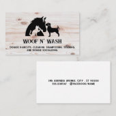 Carte De Visite Horse Dog Cat | Wood Grain (Devant / Derrière)
