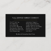 Carte De Visite Horse Farrier  (Dos)