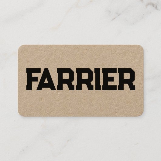 Carte De Visite Horse Farrier (Devant)