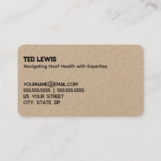 Carte De Visite Horse Farrier (Dos)