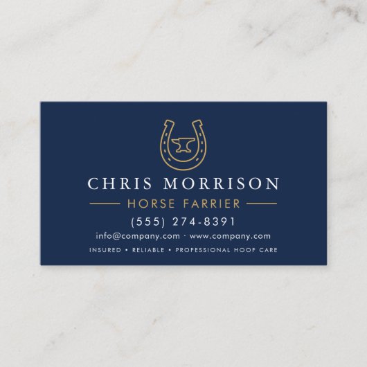 Carte De Visite Horse Farrier Horseshoe QR Code (Devant)