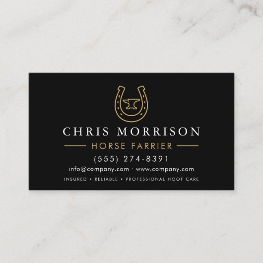 Carte De Visite Horse Farrier QR Code (Devant)