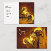 Carte De Visite HORSE GRAY PLAFOND Monogramme Platine Métallique (Devant / Derrière)