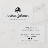 Carte De Visite Horse Horseshoe Gris Kraft moniteur d'équitation p (Devant / Derrière)