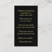 Carte De Visite Horse Training and Riding Lessons (Dos)