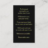 Carte De Visite Horse Training Riding Lessons Western  (Dos)