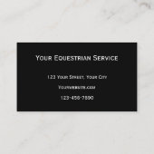 Carte De Visite Horse Western Rustic Black Blanc Equestrière Busin (Dos)