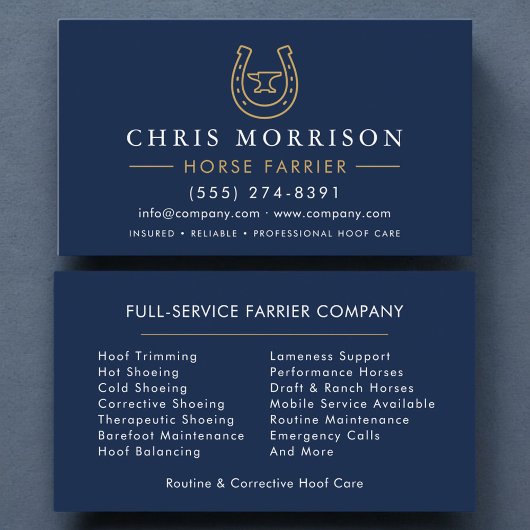 Carte De Visite Horseshoe Farrier