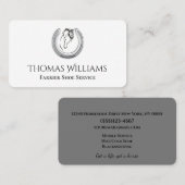 Carte De Visite Horseshoe Logo Equestrian Horse Farrier Service (Devant / Derrière)