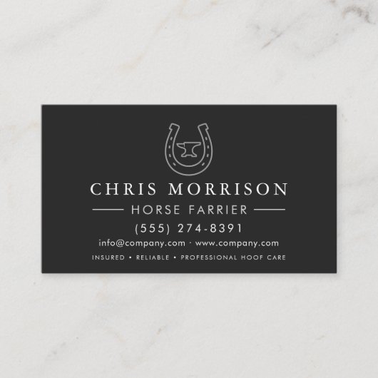 Carte De Visite Horseshoeing Farrier QR Code (Devant)