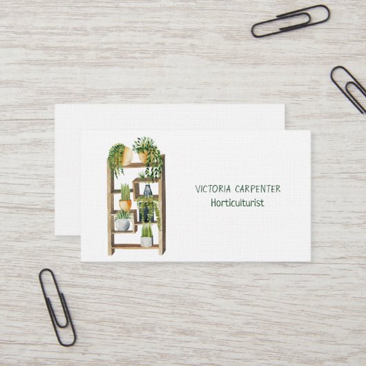 Carte De Visite Horticulteur Plantes verts (Devant/Arrière en situation)