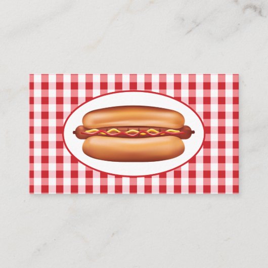 Carte De Visite Hot Dog Pour Restauration Rapide Diner, Stand Ou R (Devant)