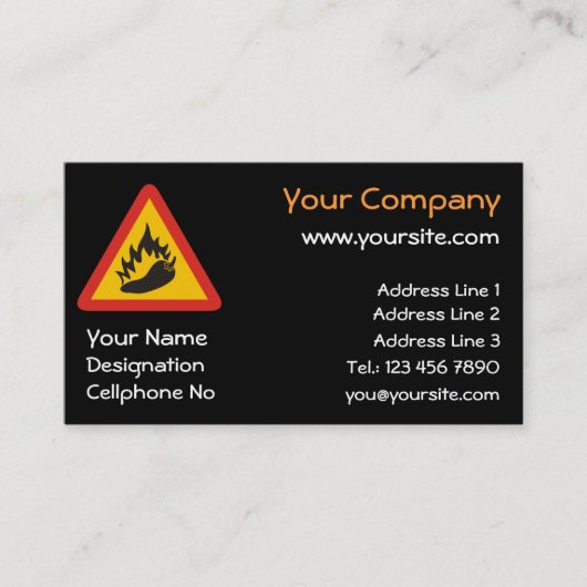 Carte De Visite Hot pepper danger (Devant)