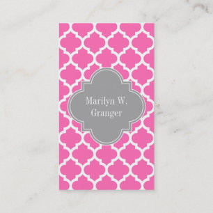Carte De Visite Hot Pink2 Whisky Marocain #5 Dark Grey Nom Monogra