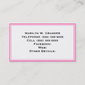 Carte De Visite Hot Pink2 Whisky Marocain #5 Lime Green Name Monog (Dos)