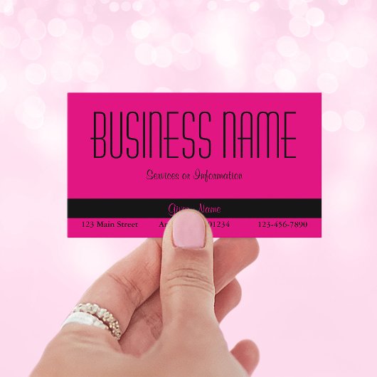 Carte De Visite Hot Pink and Black