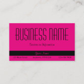 Carte De Visite Hot Pink and Black (Devant)