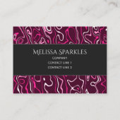 Carte De Visite Hot pink damascus abstract swirls Custom Monogram (Dos)