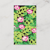 Carte De Visite HOT PINK FLAMANT ROSE Tropical Feuille Fête Cadeau (Dos)