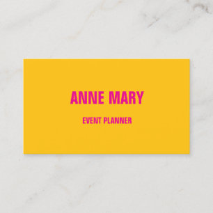 Carte De Visite Hot Pink Orange Yellow Colorful Event Planner 2025