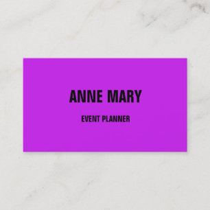 Carte De Visite Hot Pink Purple Black Mariage Planificateur d'év