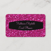 Carte De Visite Hot Pink Sparkly FAUX Parties scintillant Glam Eve (Devant)