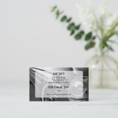 Carte De Visite Hot rod noir et blanc (Debout devant)