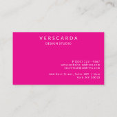 Carte De Visite Hot rose Bold Mode Design Studio Beauté (Dos)