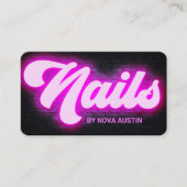 Carte De Visite Hot rose Glam Beauté Salon Nail Tech QR Code (Devant)