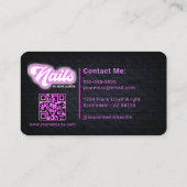 Carte De Visite Hot rose Glam Beauté Salon Nail Tech QR Code (Dos)