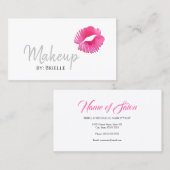 Carte De Visite Hot rose Lipstick Kiss Artiste de maquillage moder (Devant / Derrière)