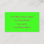 Carte De Visite Hot rose Neon Green Mariage Planificateur d'événem (Dos)