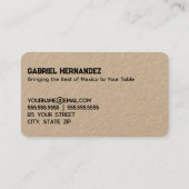 Carte De Visite Hot Tamales Kraft (Dos)