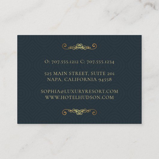 Carte De Visite Hôtel Gold de luxe (Dos)