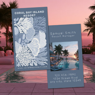 Carte De Visite Hôtel / Résort en bord de mer Design Corail
