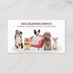 Carte De Visite Hôtel White Red Dog assis animal de compagnie
