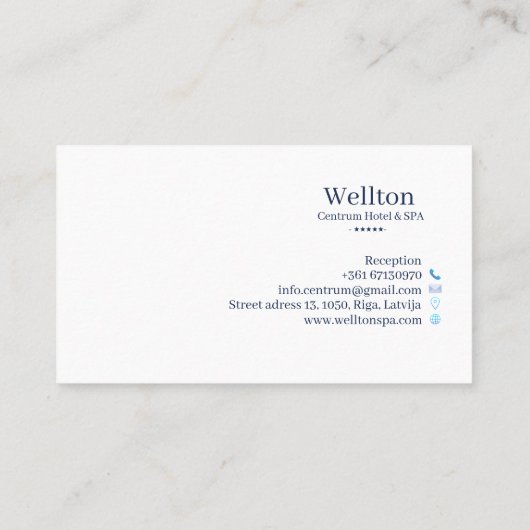 Carte de visite hôtellerie & spa (Dos)