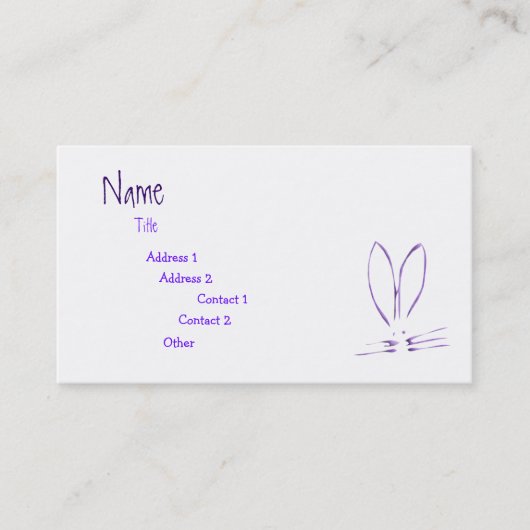 Carte De Visite Houblon pourpre de lapin (Devant)