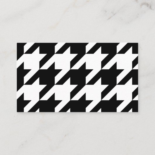 Carte De Visite Houndstooth moderne Ajouter un logo noir et blanc (Dos)