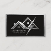 Carte De Visite House & Bolt Logo Noir Argent Services Électriques (Devant)