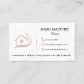 Carte De Visite House Cleaner and Maid Service (Dos)