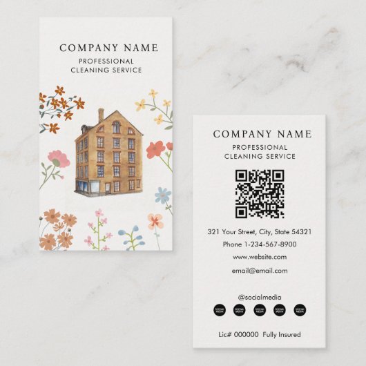 Carte De Visite House Cleaner Cleaning Services Professional (Devant / Derrière)